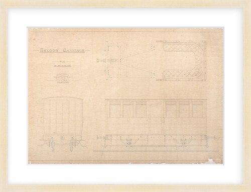 Plan of Isle of Man Railway saloon carriage by Anonymous