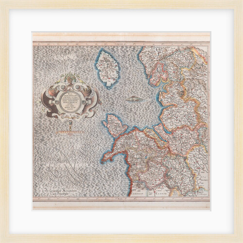 Westmorlandia, Lancastria, Cestria, Caernarvan, Denbigh, Flint, Merionidh, Montgomery, Salopia cum Insulis Mania et Anglesey by GerardusMercator