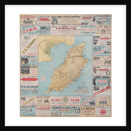 Tourist map of the Isle of Man and street plan of Douglas by Unknown