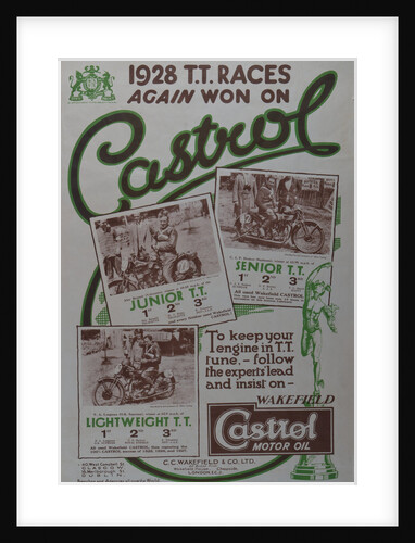1928 TT Races again won on Castrol by Wakefield
