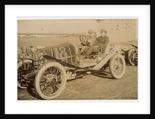 James Reid in a Beeston-Humber, 1908 Tourist Trophy motorcar race by Anonymous