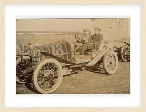 James Reid in a Beeston-Humber, 1908 Tourist Trophy motorcar race by Anonymous