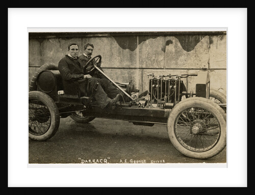 A.E. George in a Darracq, 1908 Tourist Trophy motorcar race by Anonymous