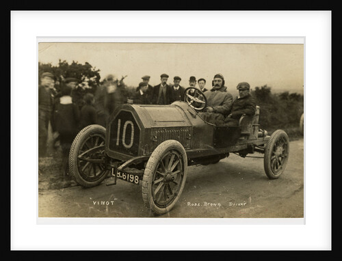 Ross Brown in a Vinot, 1908 Tourist Trophy motorcar race by Anonymous