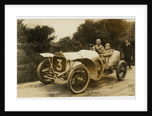 E.J. Cyril-Roberts in an Arrol-Johnson, 1908 Tourist Trophy motorcar race by Anonymous