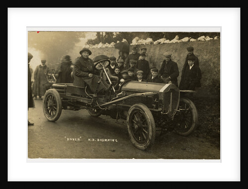 H.B. Browning in a Rover, 1908 Tourist Trophy motorcar race by Anonymous