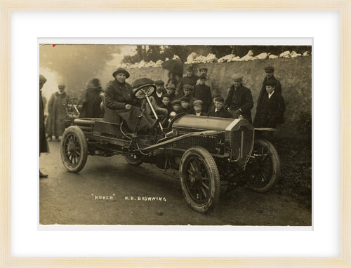 H.B. Browning in a Rover, 1908 Tourist Trophy motorcar race by Anonymous