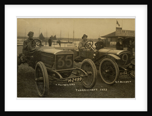 Thornycroft cars arriving at Douglas, 1908 Tourist Trophy motorcar race by Anonymous