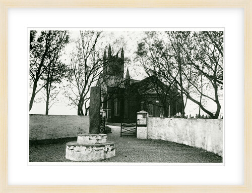 Kirk Michael church, gate and cross by George Bellett Cowen