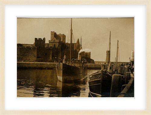 Steam Drifter 'Manx Bride' at Peel by George Goodwin