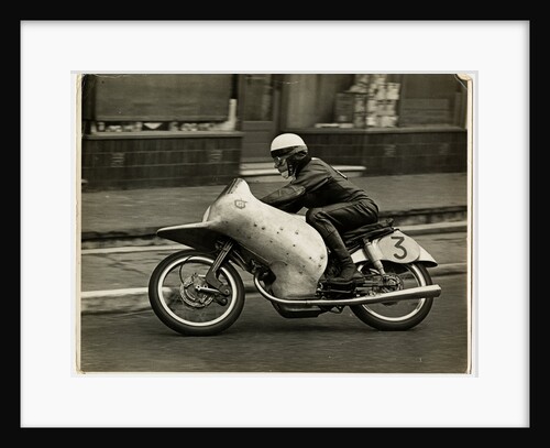 Werner Haas riding NSU number 3, 1954 125 or 250cc TT (Tourist Trophy) by T.M. Badger