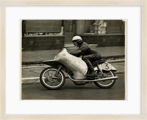 Werner Haas riding NSU number 3, 1954 125 or 250cc TT (Tourist Trophy) by T.M. Badger