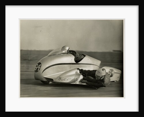 Eric Oliver, driving Watsonian sidecar outfit, Silverstone, 1954 by T.M. Badger