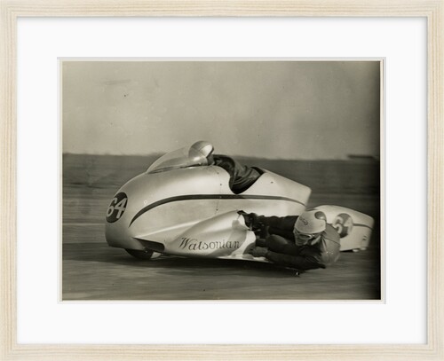 Eric Oliver, driving Watsonian sidecar outfit, Silverstone, 1954 by T.M. Badger