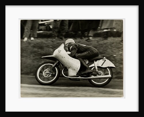 Werner Haas, riding NSU (number 7) 1954 TT (Tourist Trophy) by T.M. Badger