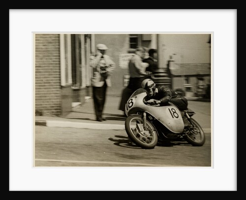 Fron Purslow, aboard 124cc Ducati (number 18), 1958 125 TT (Tourist Trophy) by T.M. Badger