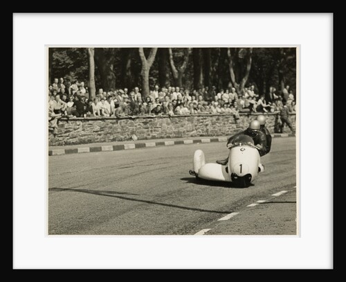 Walter Schneider, driving a BMW sidecar outfit, 1958 Sidecar TT (Tourist Trophy) by T.M. Badger