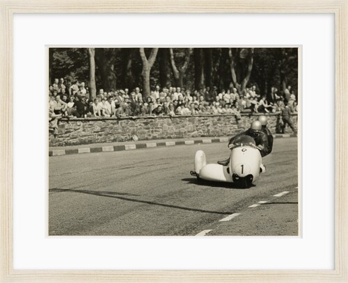 Walter Schneider, driving a BMW sidecar outfit, 1958 Sidecar TT (Tourist Trophy) by T.M. Badger