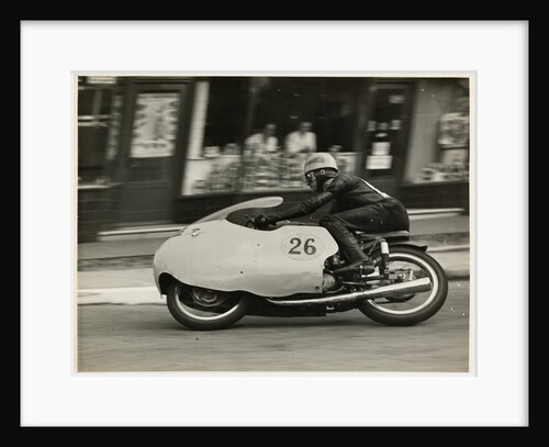TT (Tourist Trophy) rider aboard an MV Agusta (number 26) by T.M. Badger