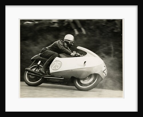 Bob Brown, TT (Tourist Trophy) rider, riding as number 25 by T.M. Badger