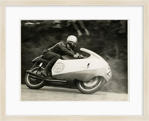 Bob Brown, TT (Tourist Trophy) rider, riding as number 25 by T.M. Badger