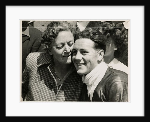Geoff Duke, TT (Tourist Trophy) rider with his mother by T.M. Badger