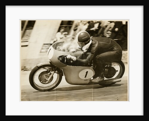 Tarquino Provini, TT (Tourist Trophy) rider riding MV Agusta (number 1) by T.M. Badger