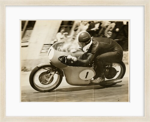 Tarquino Provini, TT (Tourist Trophy) rider riding MV Agusta (number 1) by T.M. Badger