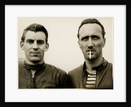 TT (Tourist Trophy) sidecar (?) riders by T.M. Badger
