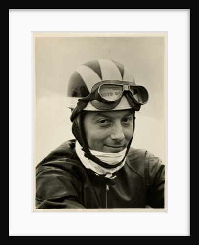 TT (Tourist Trophy) rider wearing Moto Guzzi helmet by T.M. Badger