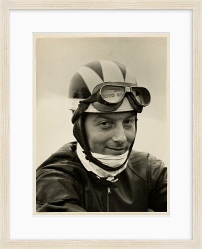 TT (Tourist Trophy) rider wearing Moto Guzzi helmet by T.M. Badger