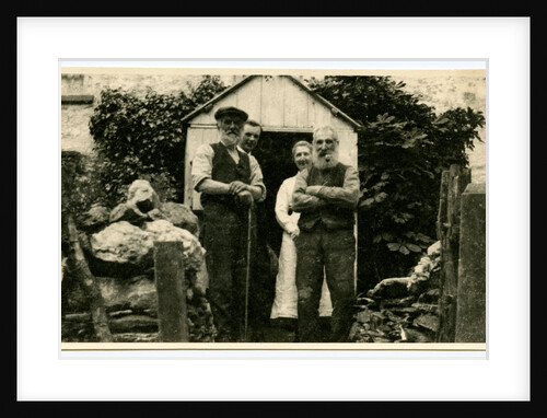 Fred Christian with others at Lhergy Rhenny front door by Anonymous