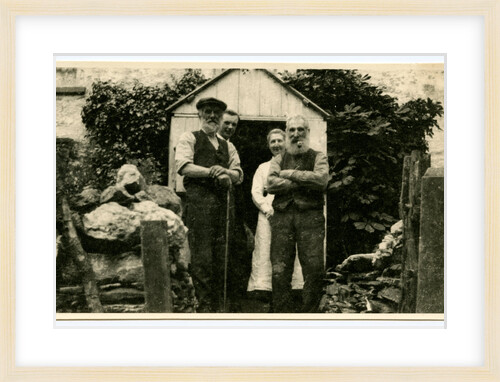 Fred Christian with others at Lhergy Rhenny front door by Anonymous