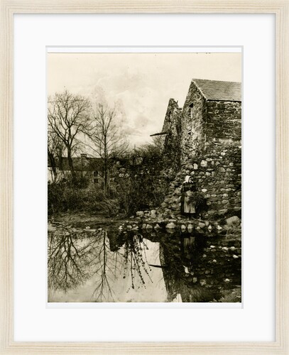 Study of woman gathering wood alongside a stream by George Bellett Cowen