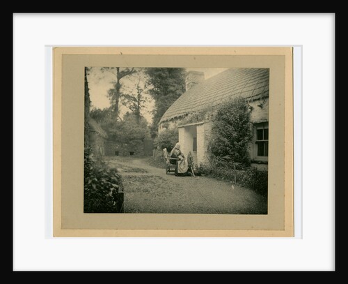 Margaret Lace (known as 'Mother Lace') spinning outside her cottage by George Bellett Cowen