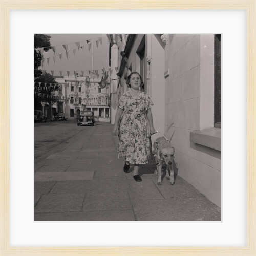 Blind woman and her guide dog by Manx Press Pictures