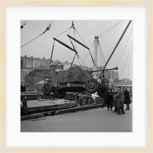 Unloading ack-ack guns for Territorial Army, Douglas Harbour by Manx Press Pictures