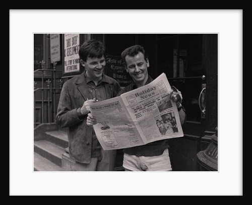 Robin Hall and Jimmy MacGreggor, reading Holiday News by Manx Press Pictures