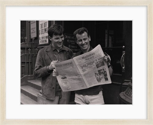 Robin Hall and Jimmy MacGreggor, reading Holiday News by Manx Press Pictures