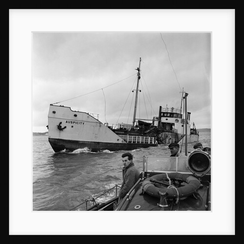 The ship 'Auspicity' holed off Ramsey by Manx Press Pictures