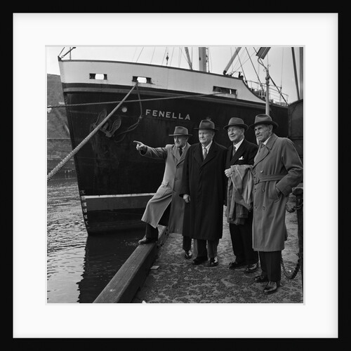 Isle of Man Steam Packet captains next to the ship 'Fenella' by Manx Press Pictures