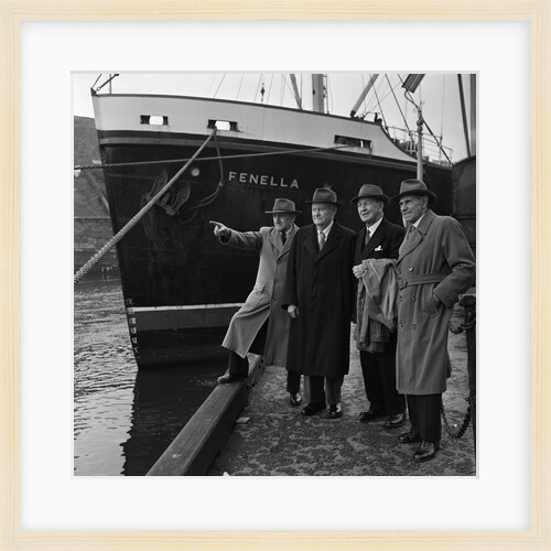 Isle of Man Steam Packet captains next to the ship 'Fenella' by Manx Press Pictures