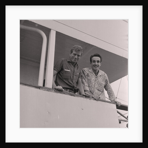DJs Tom Lodge (left) and Alan Turner onboard Radio Caroline by Manx Press Pictures