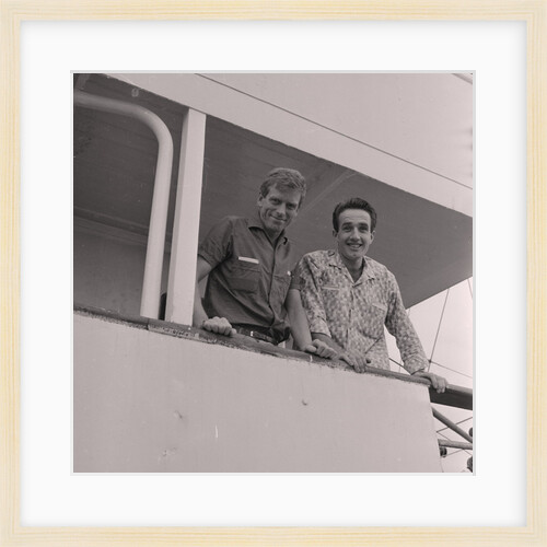 DJs Tom Lodge (left) and Alan Turner onboard Radio Caroline by Manx Press Pictures