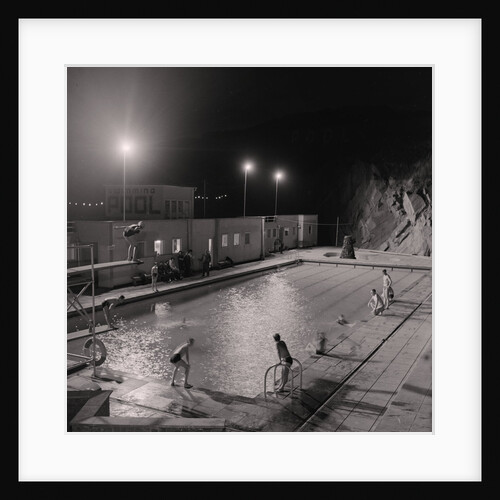 Peel Swimming Pool by floodlight by Manx Press Pictures