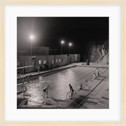 Peel Swimming Pool by floodlight by Manx Press Pictures