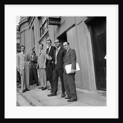 Douglas Casino 'free men' outside police station, Isle of Man by Manx Press Pictures
