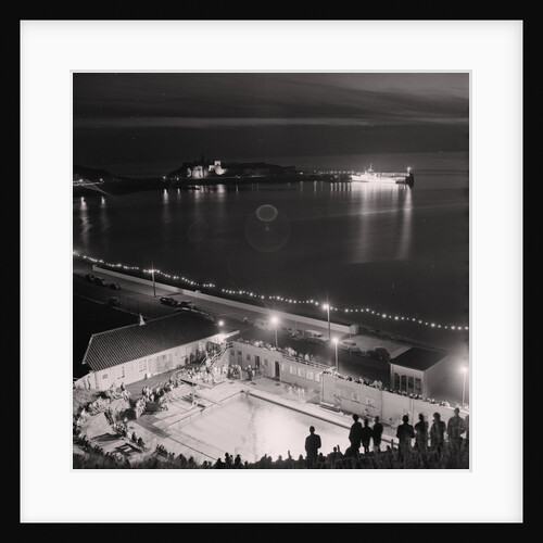 Peel Swimming Pool at night by Manx Press Pictures