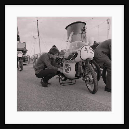 Manx Grand Prix bikes arrive by Manx Press Pictures