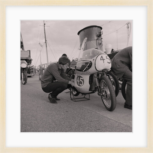 Manx Grand Prix bikes arrive by Manx Press Pictures